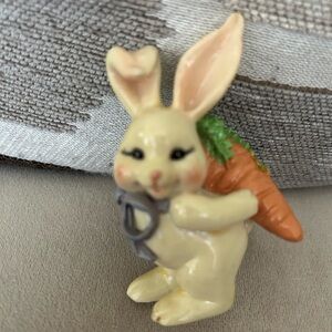 Vintage Russ Bunny Hop Small Ceramic Figurine